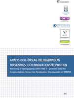 Book cover Analys och förslag till regeringens forsknings- och innovationsproposition