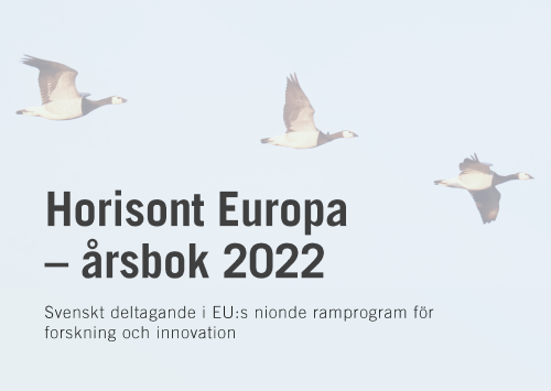Book cover Horisont Europa – yearbook 2022, Swedish participation in the EU's ninth framework program for research and innovation