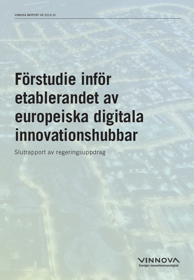 Book cover Förstudie inför etablerandet av europeiska digitala innovationshubbar