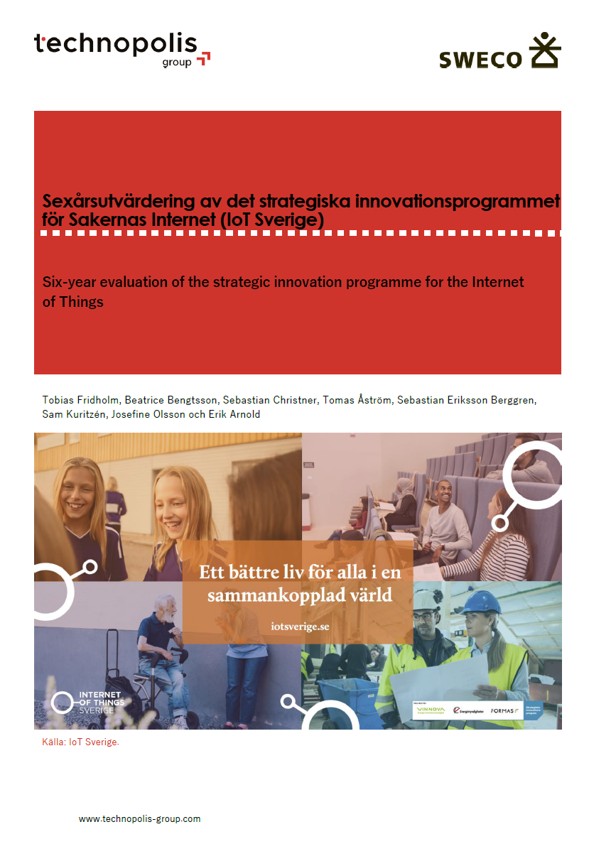Book cover Six-year evaluation of the strategic innovation program for Sakernas Internet (IoT Sverige)