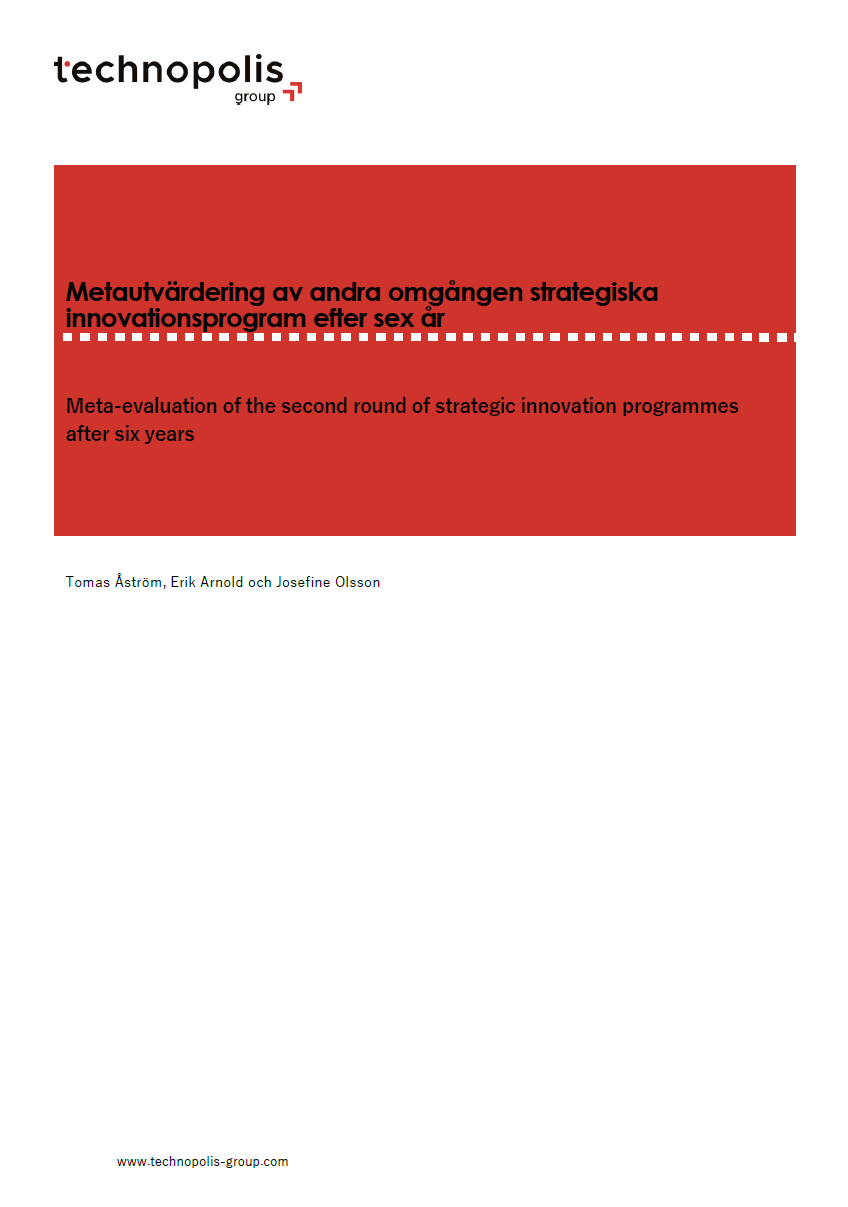 Book cover Meta-evaluation of the second round of strategic innovation programs after six years