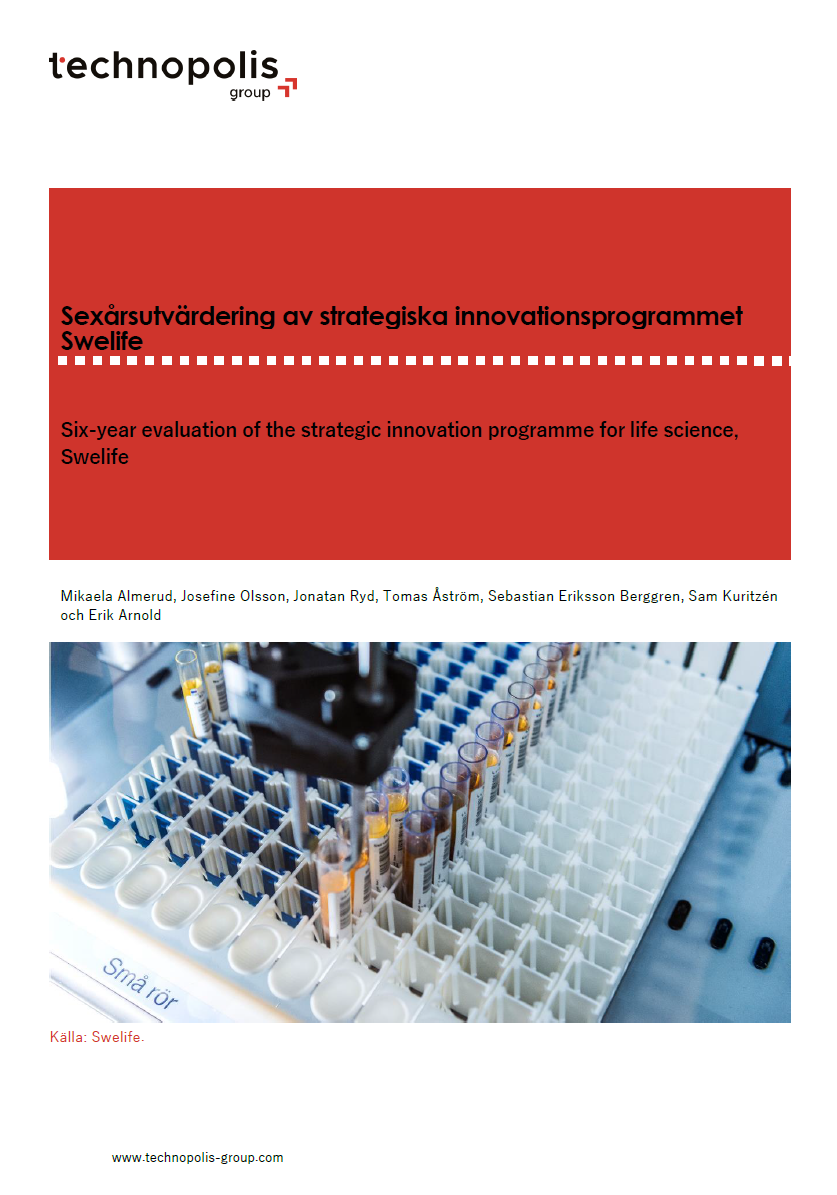 Bokomslag Sexårsutvärdering av strategiska innovationsprogrammet Swelife 