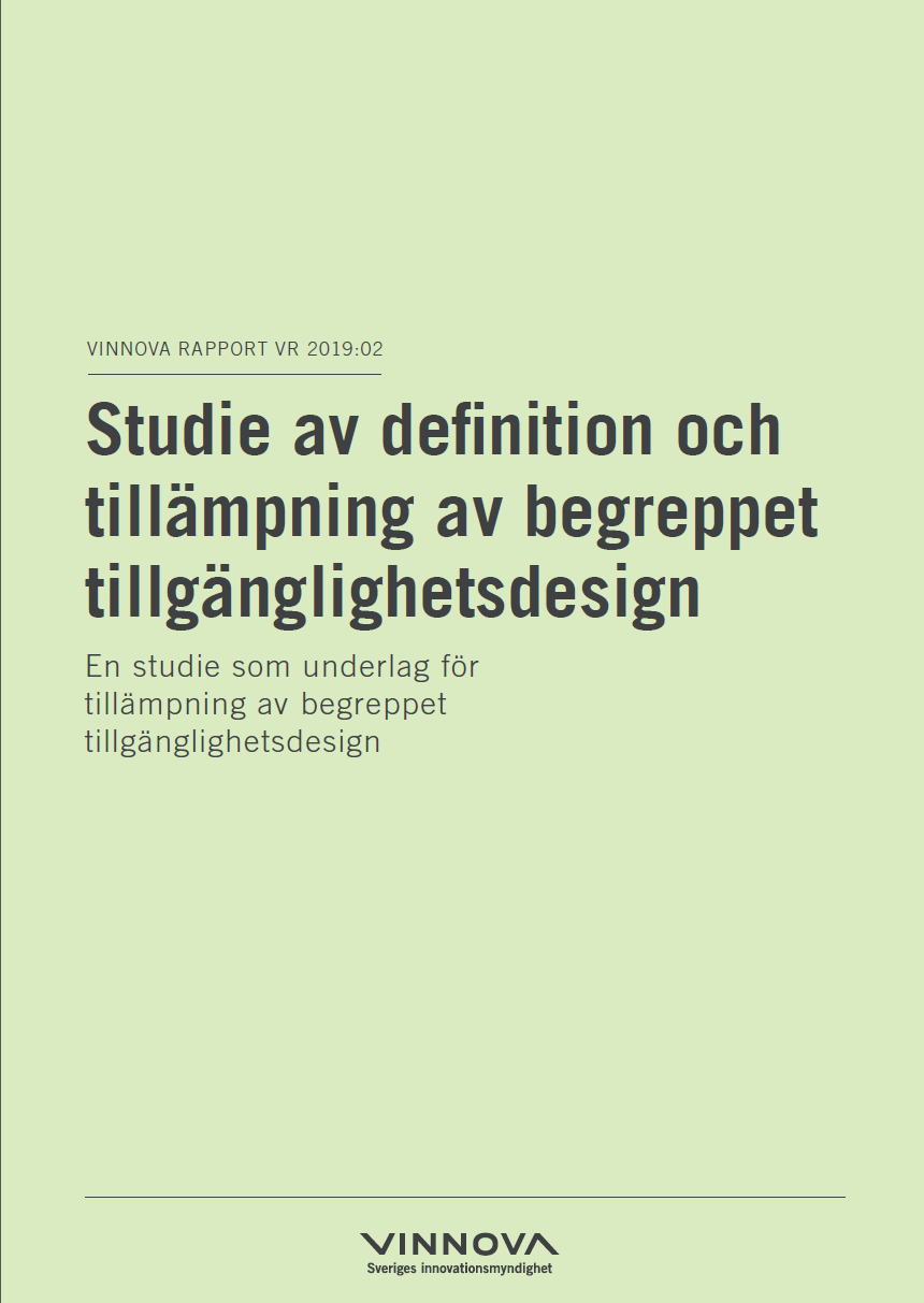 Book cover Studie av definition och tillämpning av begreppet tillgänglighetsdesign