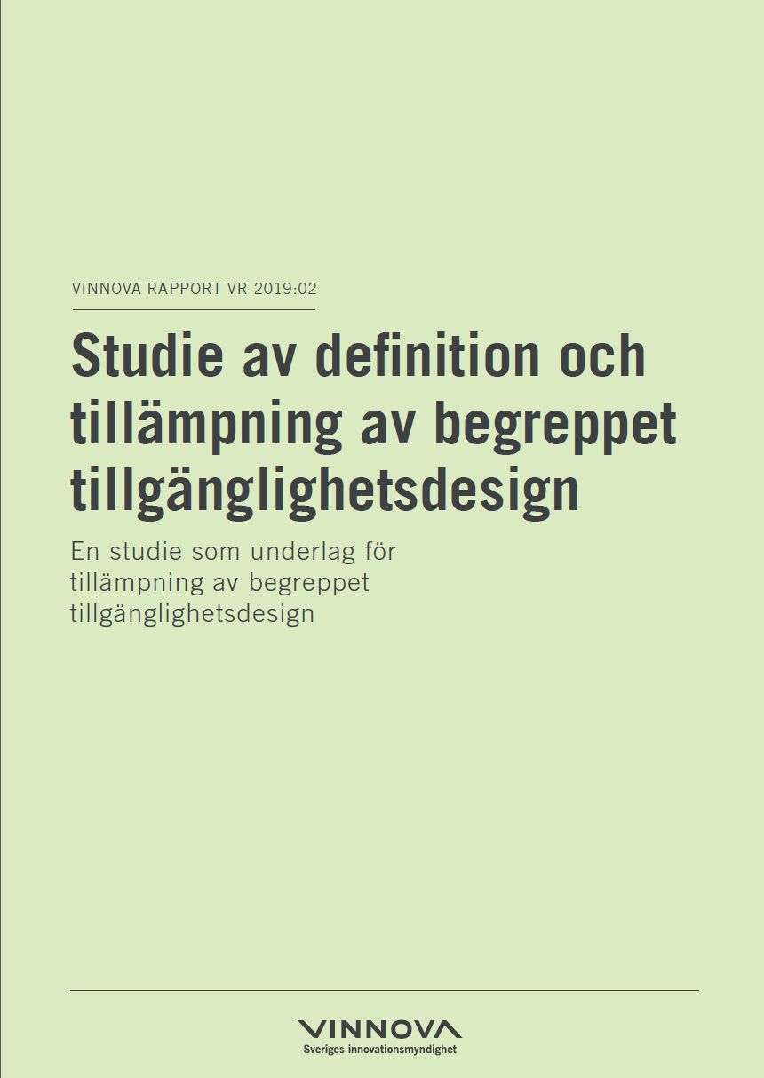 Bokomslag Studie av definition och tillämpning av begreppet tillgänglighetsdesign