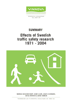 Book cover Summary - Effects of Swedish traffic safety research 1971-2004