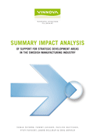 Book cover Summary - Impact Analysis of support for strategic development areas in the Swedish manufacturing industry