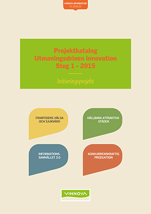 Book cover Projektkatalog Utmaningsdriven innovation steg 1 - 2015