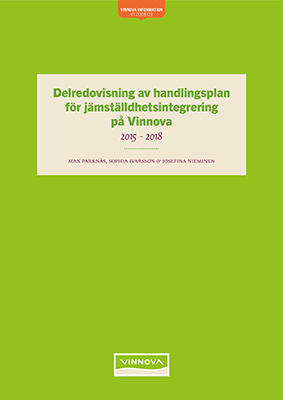 Book cover Delredovisning och handlingsplan för jämställdhetsintegrering på Vinnova