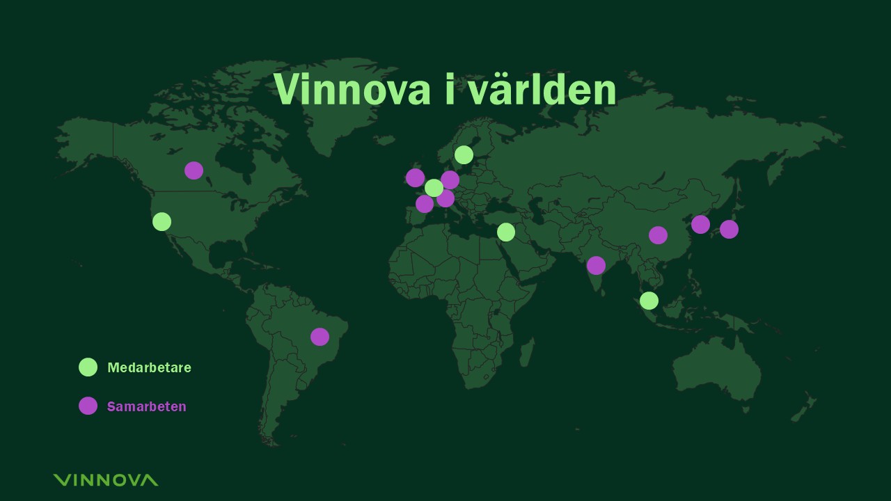 Vinnova har medarbetare p&aring; plats och samarbeten med utvalda l&auml;nder.