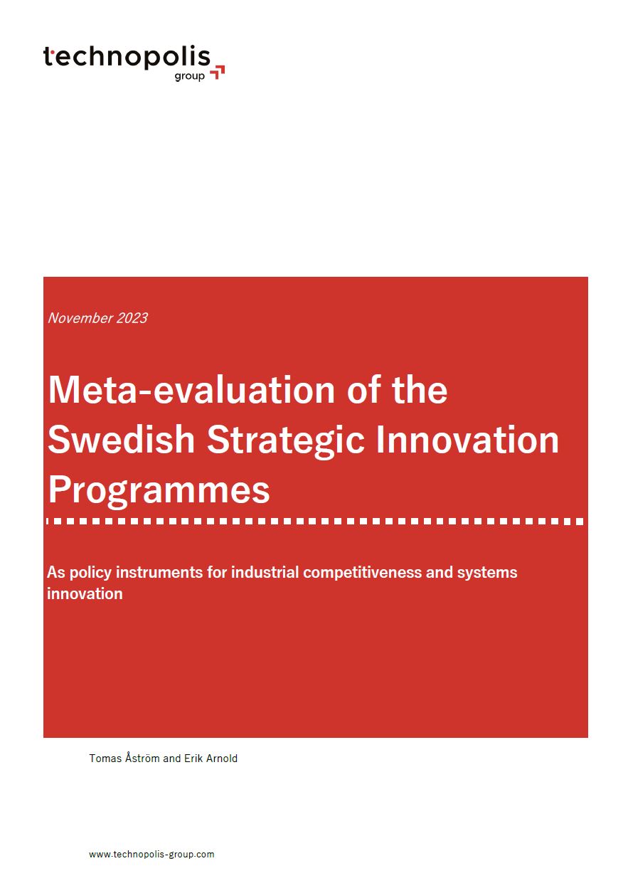 Book cover Meta evaluation of Sweden's strategic innovation programme